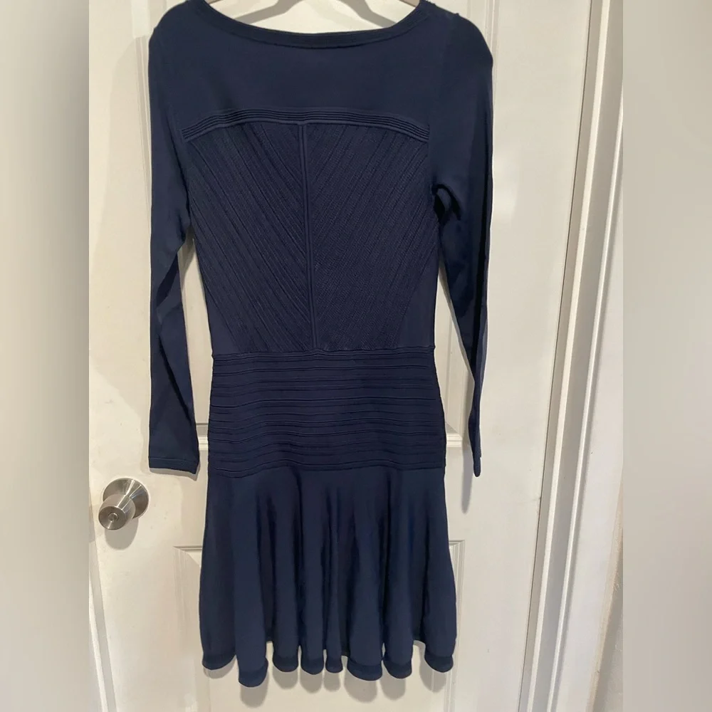 Diane Von Furstenberg‎ Dress Delta Blue Stretch Knit Long Sleeve Size Medium